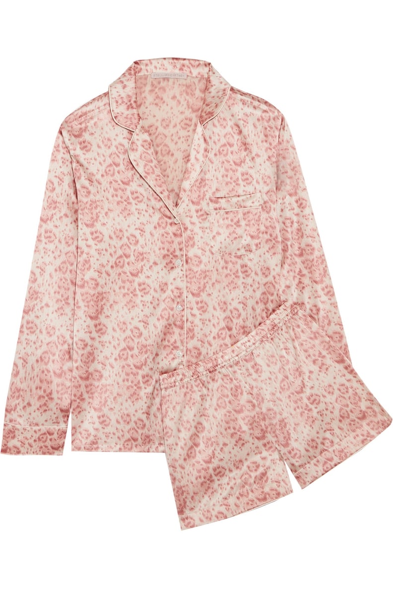 Stella McCartney Poppy Snoozing Leopard-Print Stretch-Silk Satin Pajama Set