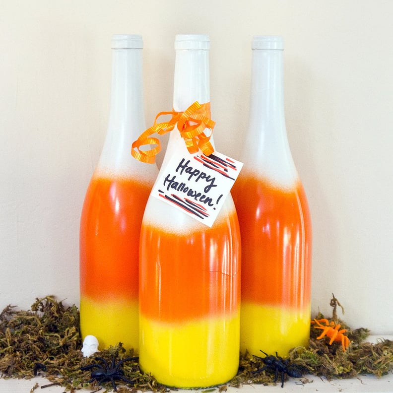 Candy Corn Wine Bottles