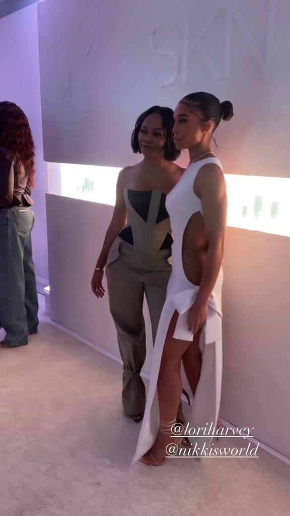 Lori Harvey's White Cutout Dress at SKN by LH Launch Party