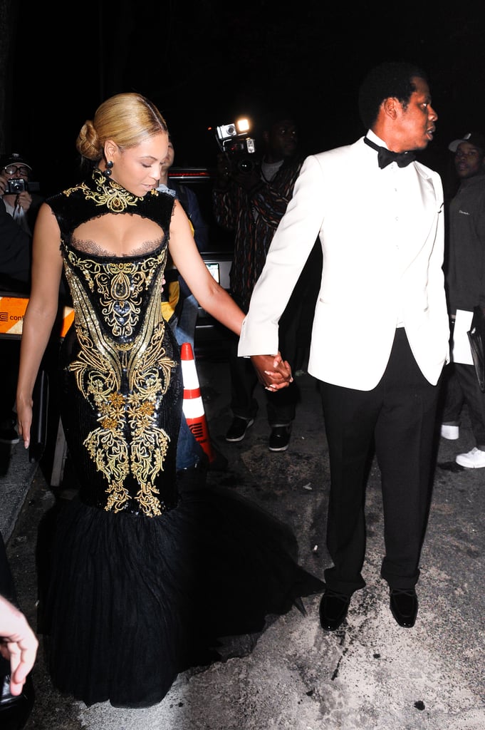 Beyoncé and Jay Z held hands while arriving at the Met Gala afterparty in May 2011.