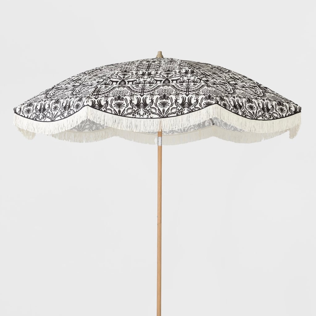 Scalloped Patio Umbrella in Eulalia Black