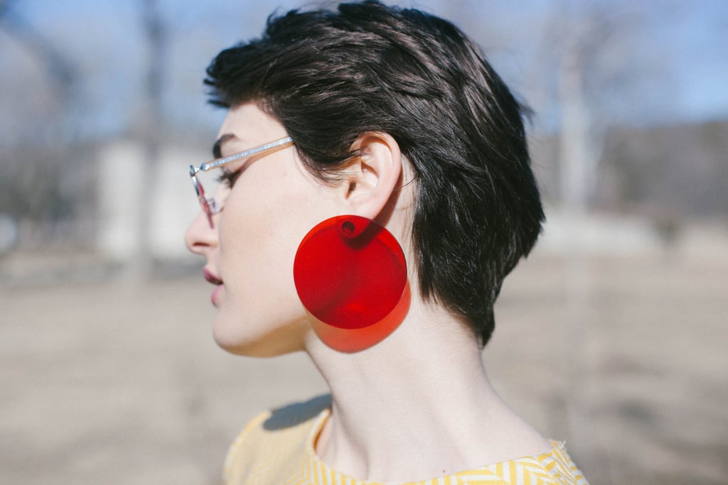 Transparent Red Earrings