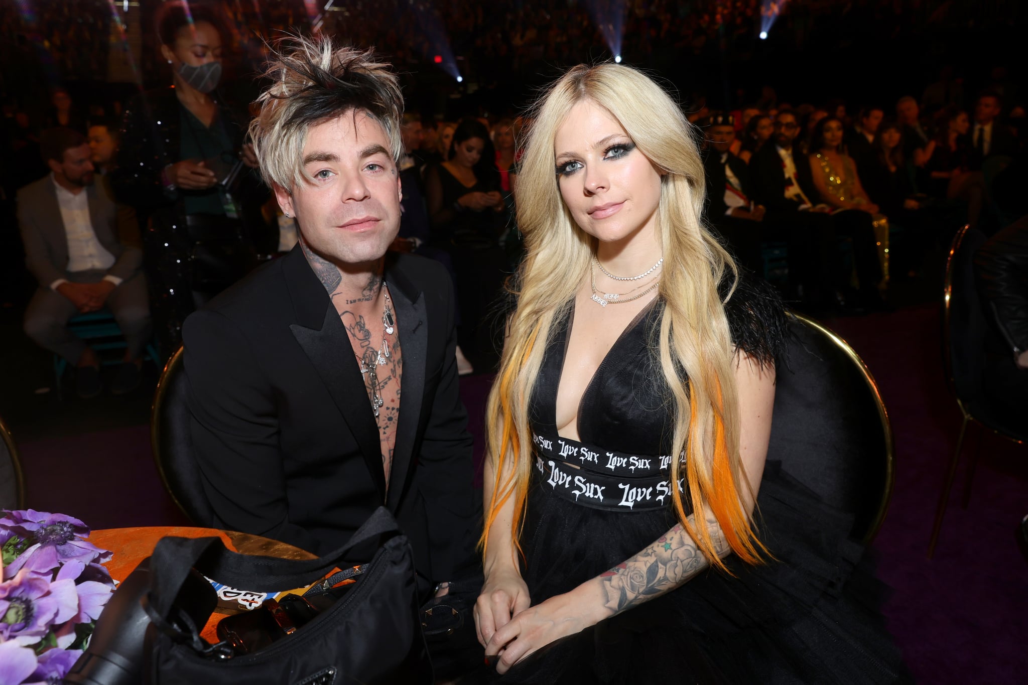 LAS VEGAS, NEVADA - APRIL 03: (L-R) Mod Sun and Avril Lavigne attend the 64th Annual GRAMMY Awards at MGM Grand Garden Arena on April 03, 2022 in Las Vegas, Nevada. (Photo by Emma McIntyre/Getty Images for The Recording Academy)