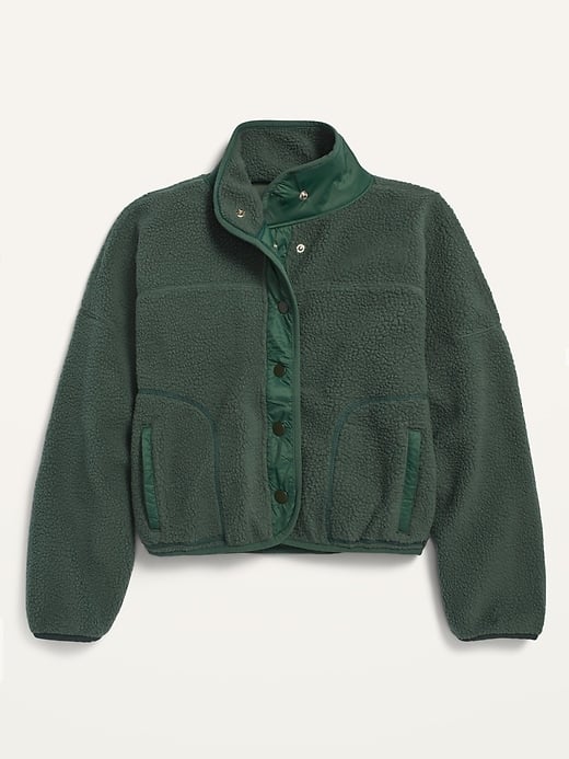 Sherpa/Nylon Hybrid Jacket for Girls
