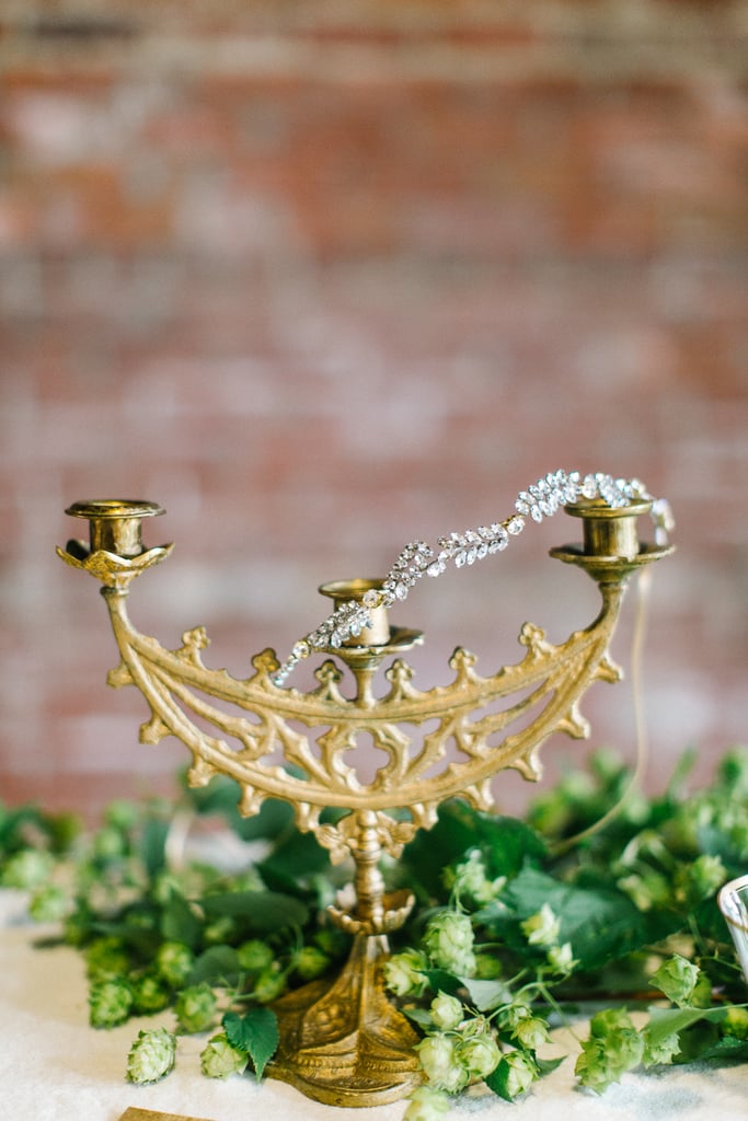 Gilded candelabras are stunning table features.