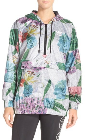 Adidas Floral Windbreaker Jacket