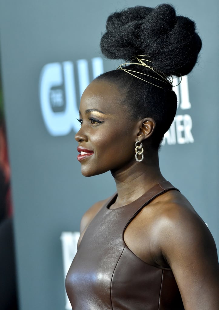 Lupita Nyong'o's Gold-Wired Updo at the 2020 Critics' Choice Awards