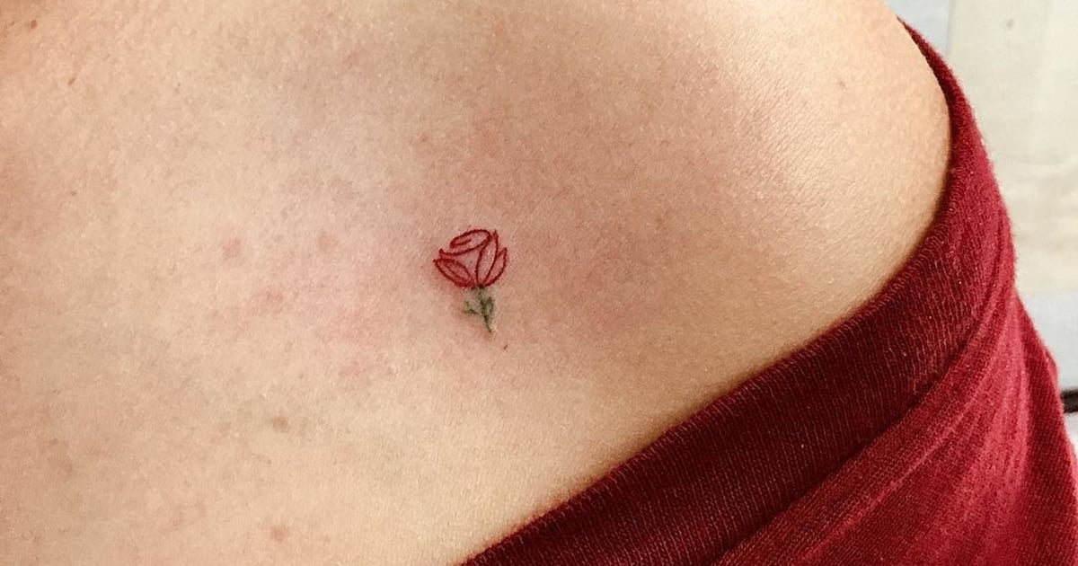 minimalist red ink tattoo