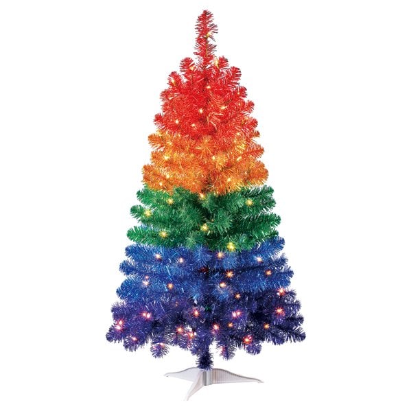 Holiday Time Pre-Lit Anson Rainbow Tinsel Fir Artificial Christmas Tree