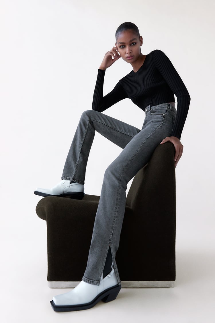 Zara Split Skinny High-Rise Jeans