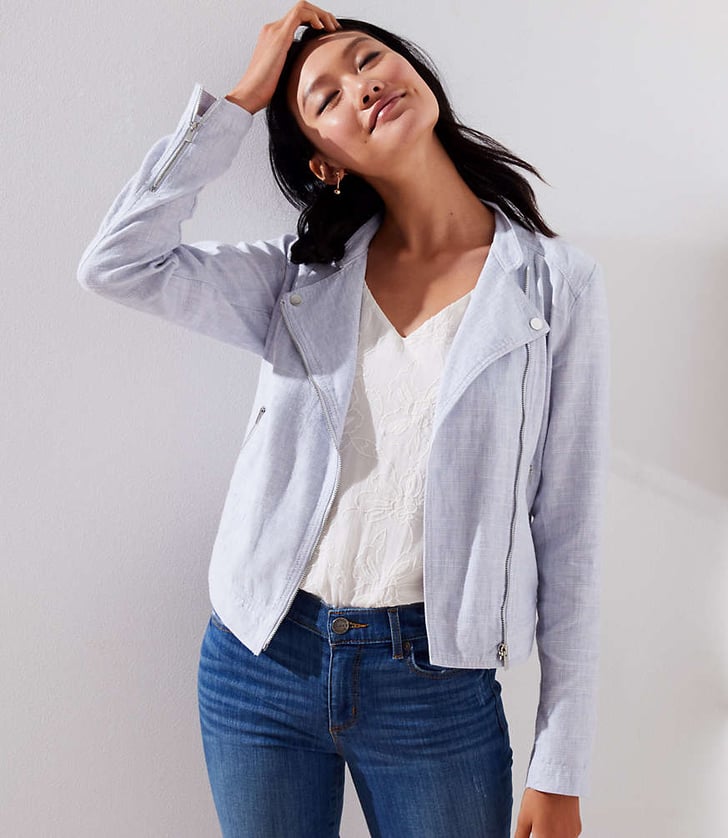 Loft Cotton Linen Moto Jacket Clothing For Summer and Fall POPSUGAR