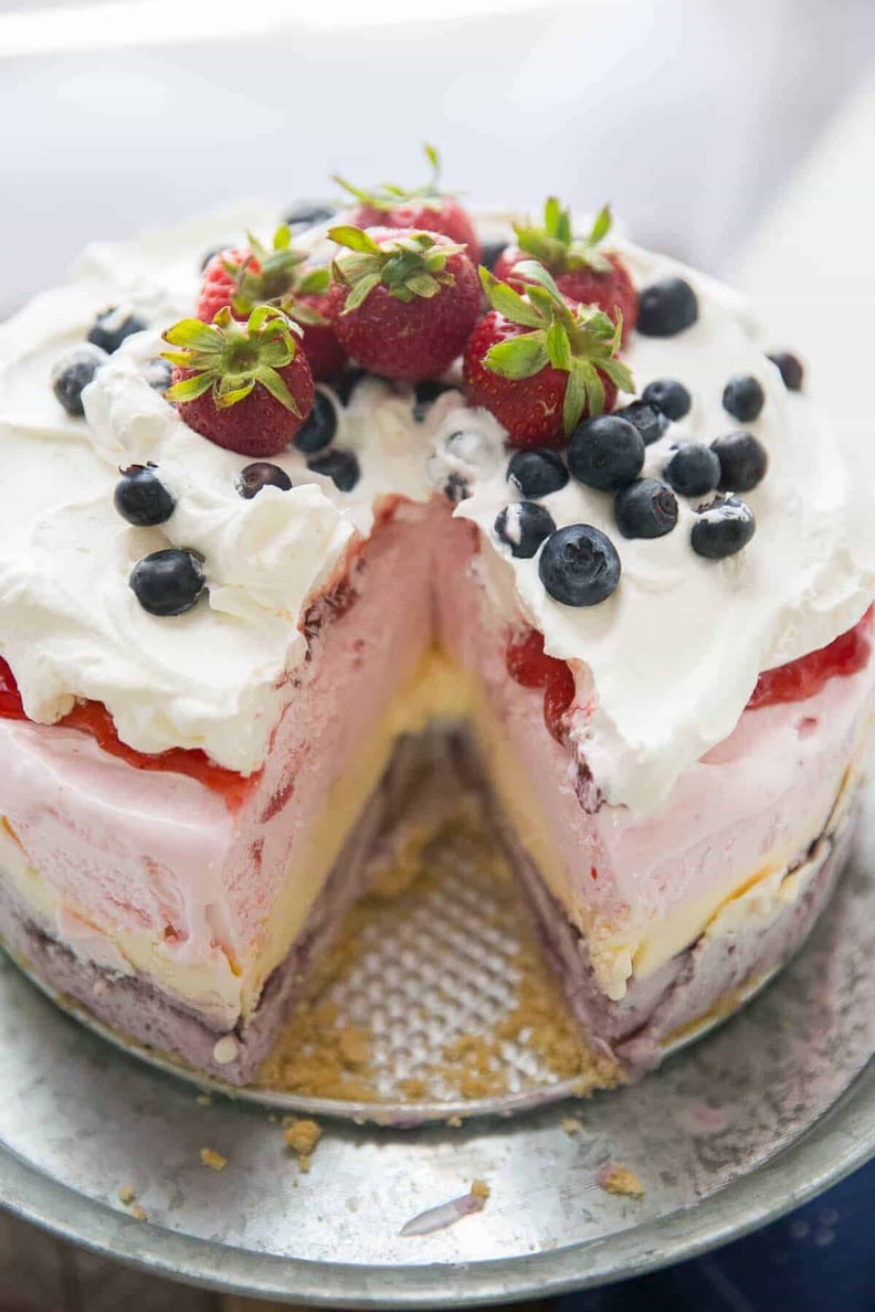 Red, White and Blue Ice Cream Cake