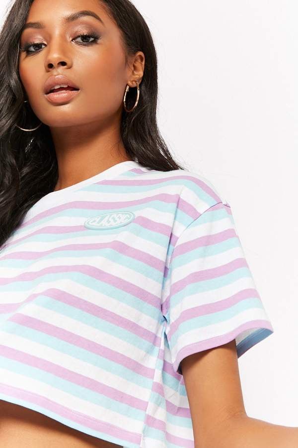 Forever 21 Striped Boxy Crop Tee