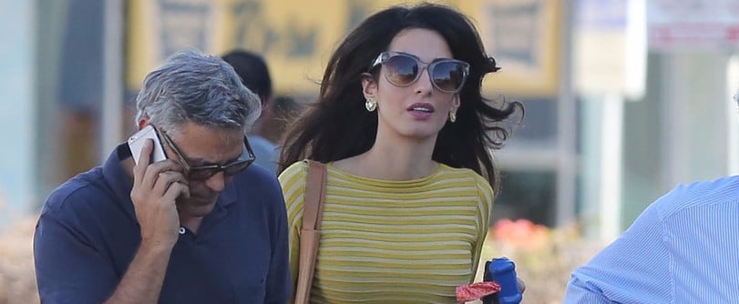 Amal Clooney in Alice and Olivia Embroidered Jeans Oct. 2016