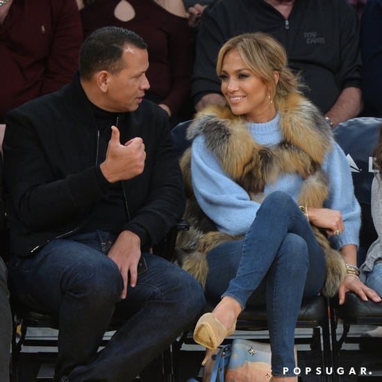 Jennifer Lopez Wearing Vest at Basketball Game