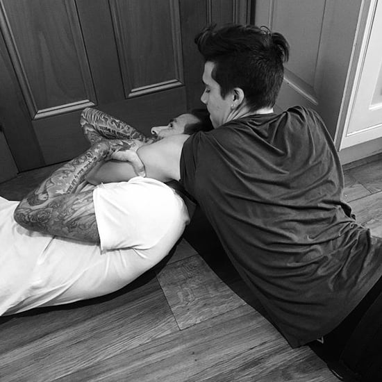 David Beckham and Brooklyn Beckham Wrestling Photos