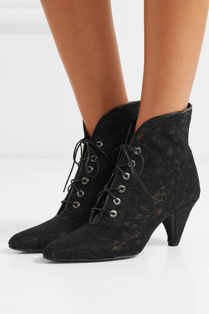 Laurence Dacade Sabrina Leather-Trimmed Lace Ankle Boots