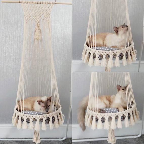 macrame hanging cat bed pattern