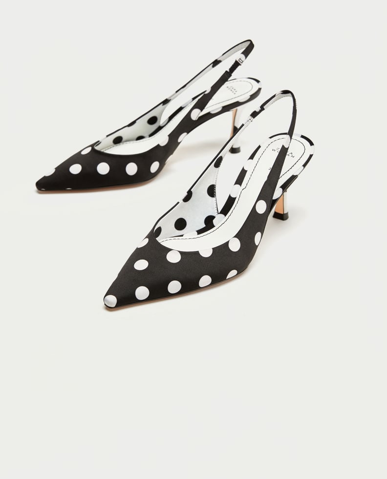 Zara Polka Dot High Heel Court Shoes