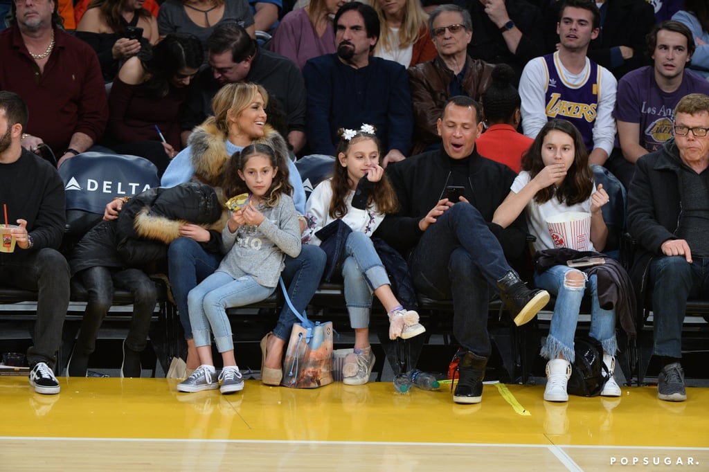 Jennifer Lopez and Alex Rodriguez at Lakers Game Jan. 2018