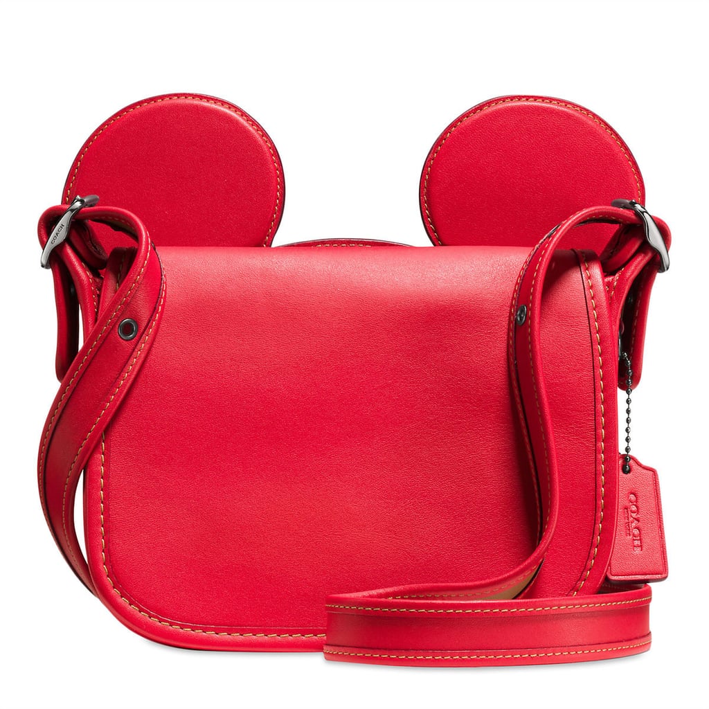 Mickey Mouse Ears Patricia Leather Saddle Bag by Coach — Red ($280)