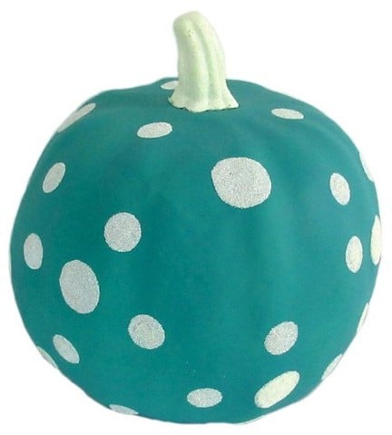 Large Teal Dot Pumpkin