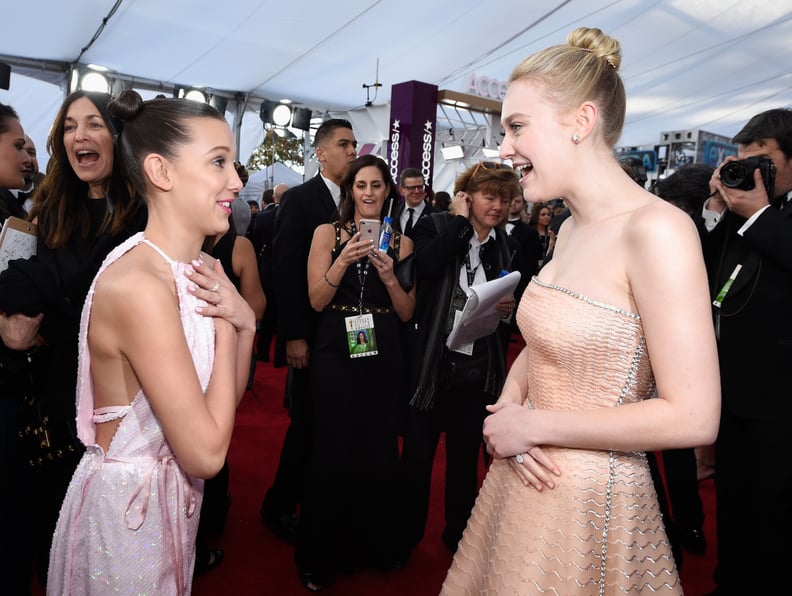 Sharing Mutual Admiration With Dakota Fanning at the 2018 SAG Awards