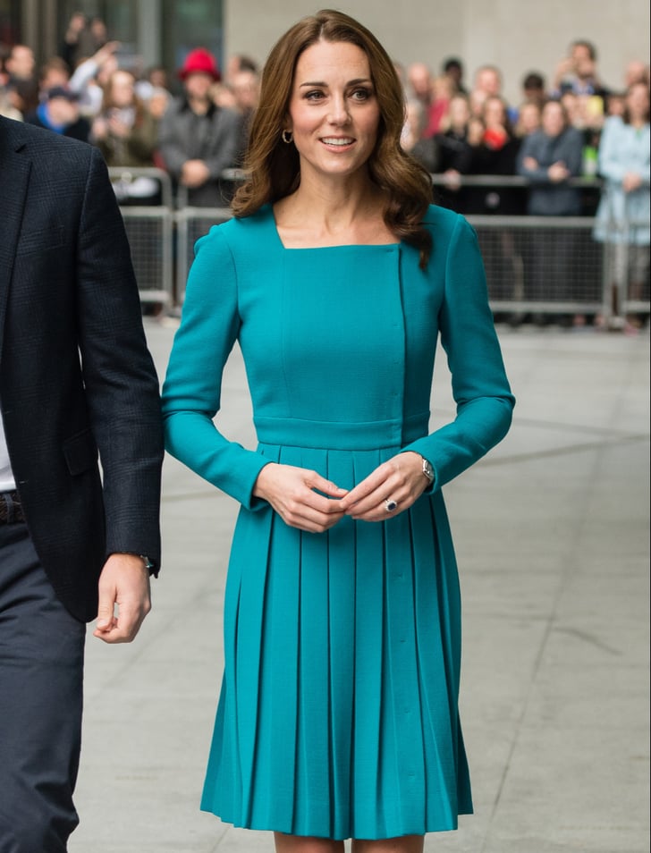 Kate Middleton Wears A Blue Emilia Wickstead Dress To Visit BBC | lupon ...