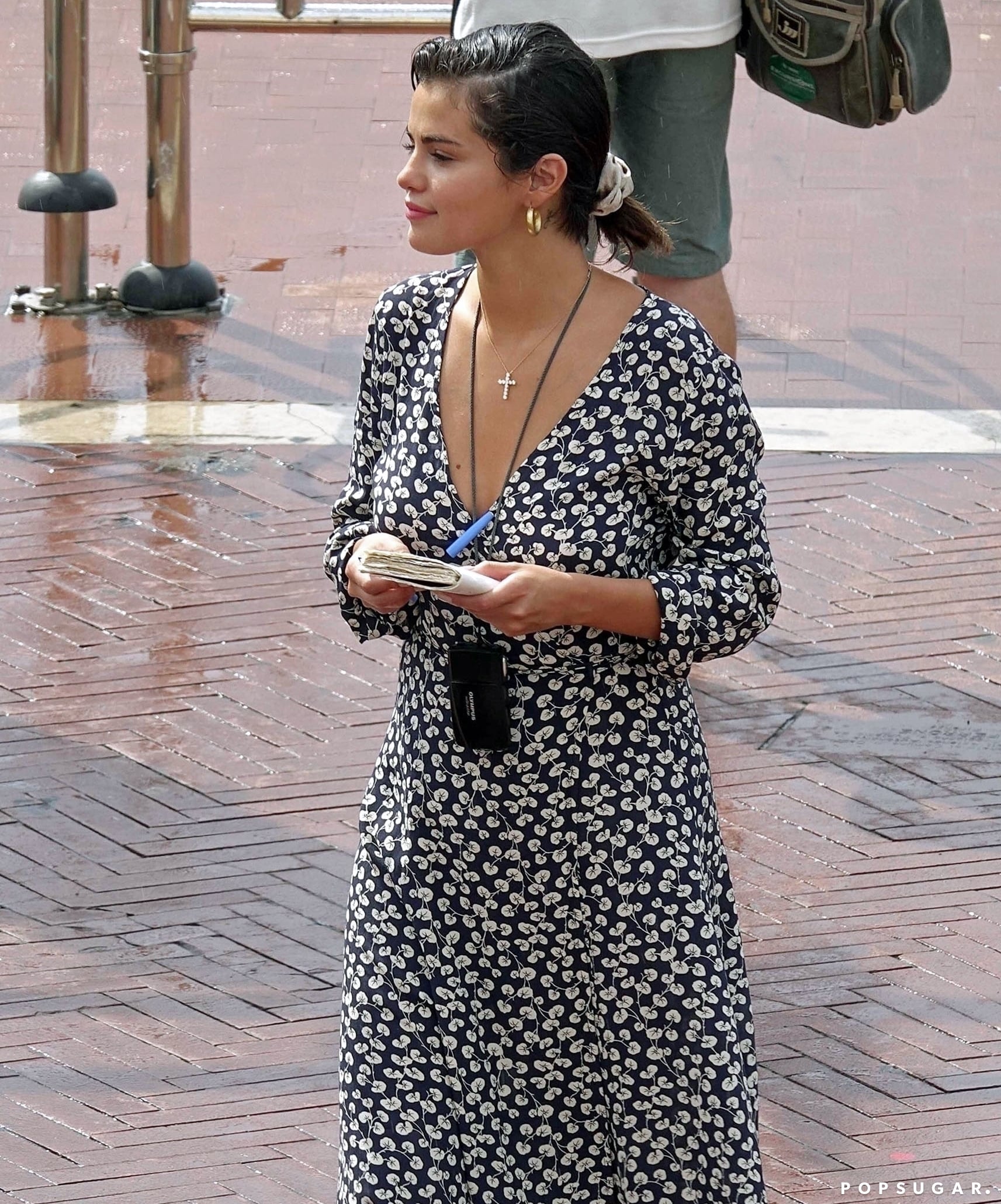 Selena Gomez Ganni Floral Wrap Dress ...