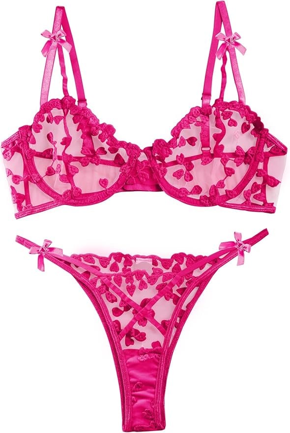 Lilosy Embroidered Mesh Sheer Lingerie Set ($20, originally $24)
When we find an affordable bestseller on Amazon in the category we're shopping, we don't gatekeep. Such is the case with this sheer mesh lingerie set, which comes in an overwhelming amount of colors and sizes 3XS-5XL. Note that it should be handwashed, like most lingerie, to protect the delicate adornments.