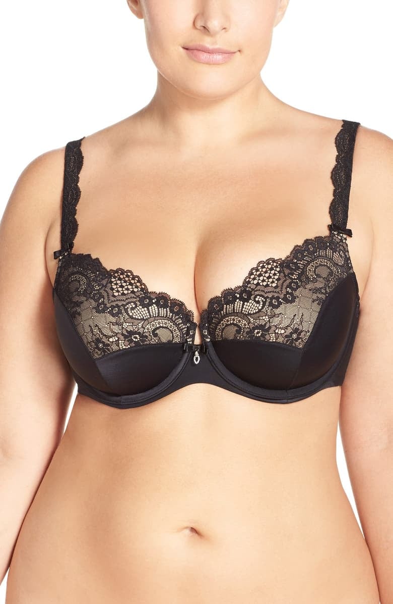 Curvy Couture 'Foxy' Lace Balconette Bra