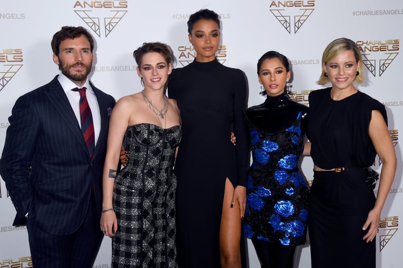 Sam Claflin, and Kristen Stewart, Ella Balinska, Naomi Scott, and Elizabeth Banks at the Premiere