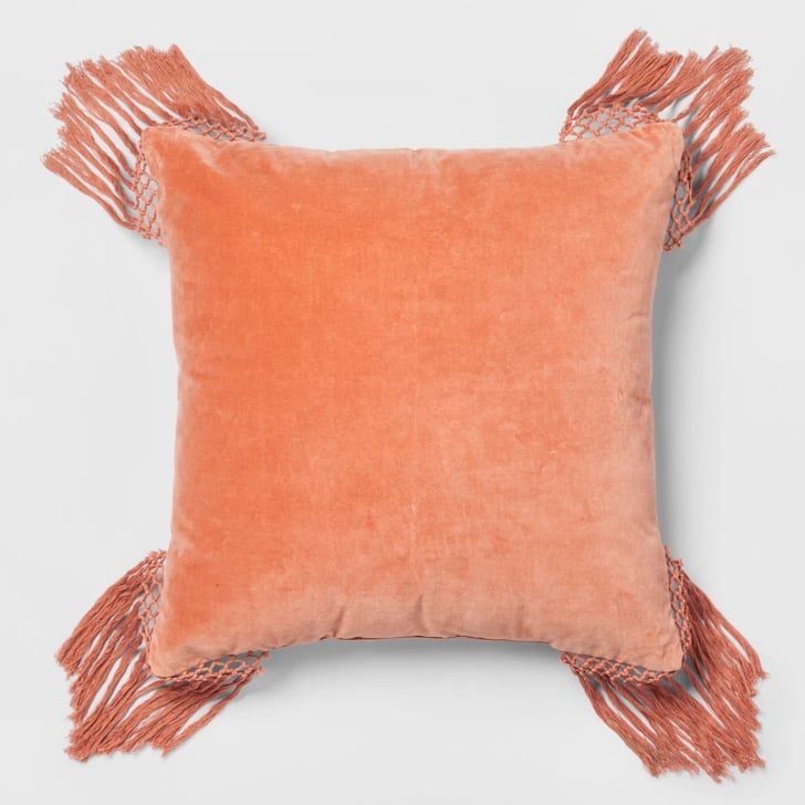 Get the Look Coral Velvet Fringe Euro Pillow Target Home Spring