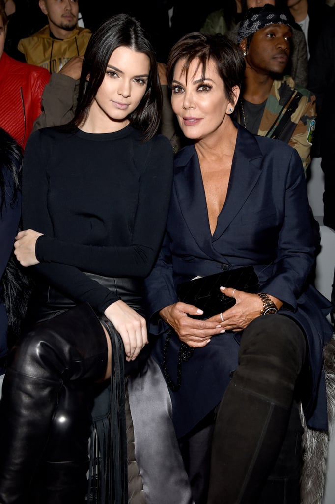 Kendall Sat Front Row With Kris Jenner, Showing Off Her Thigh-High Leather Boots