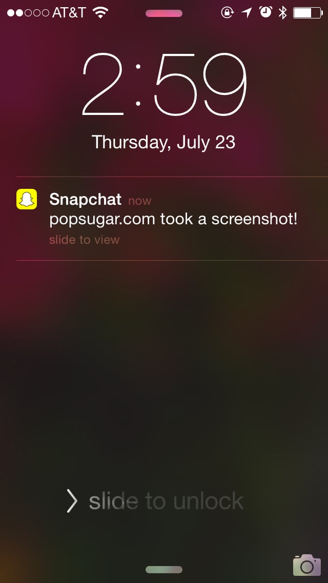 Taking a screenshot of a snap.