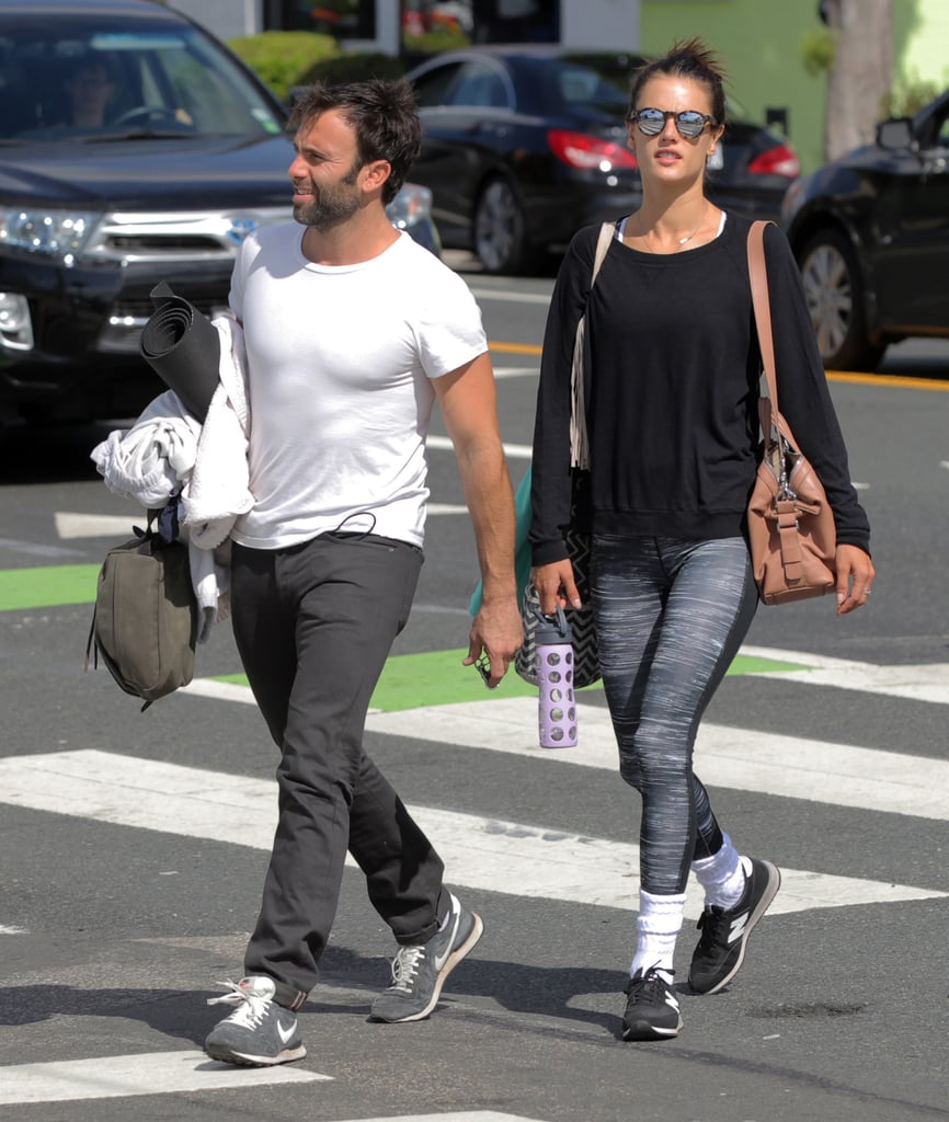 Alessandra Ambrosio and Fiance Go to Yoga October 2015
