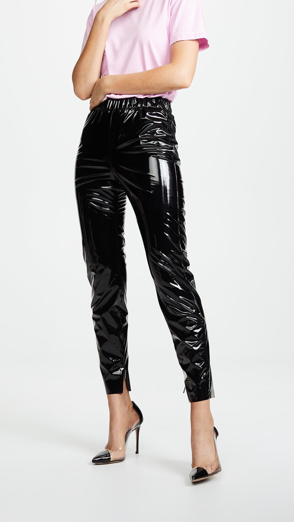 MSGM Faux Patent Jogger Pants | Hailey 