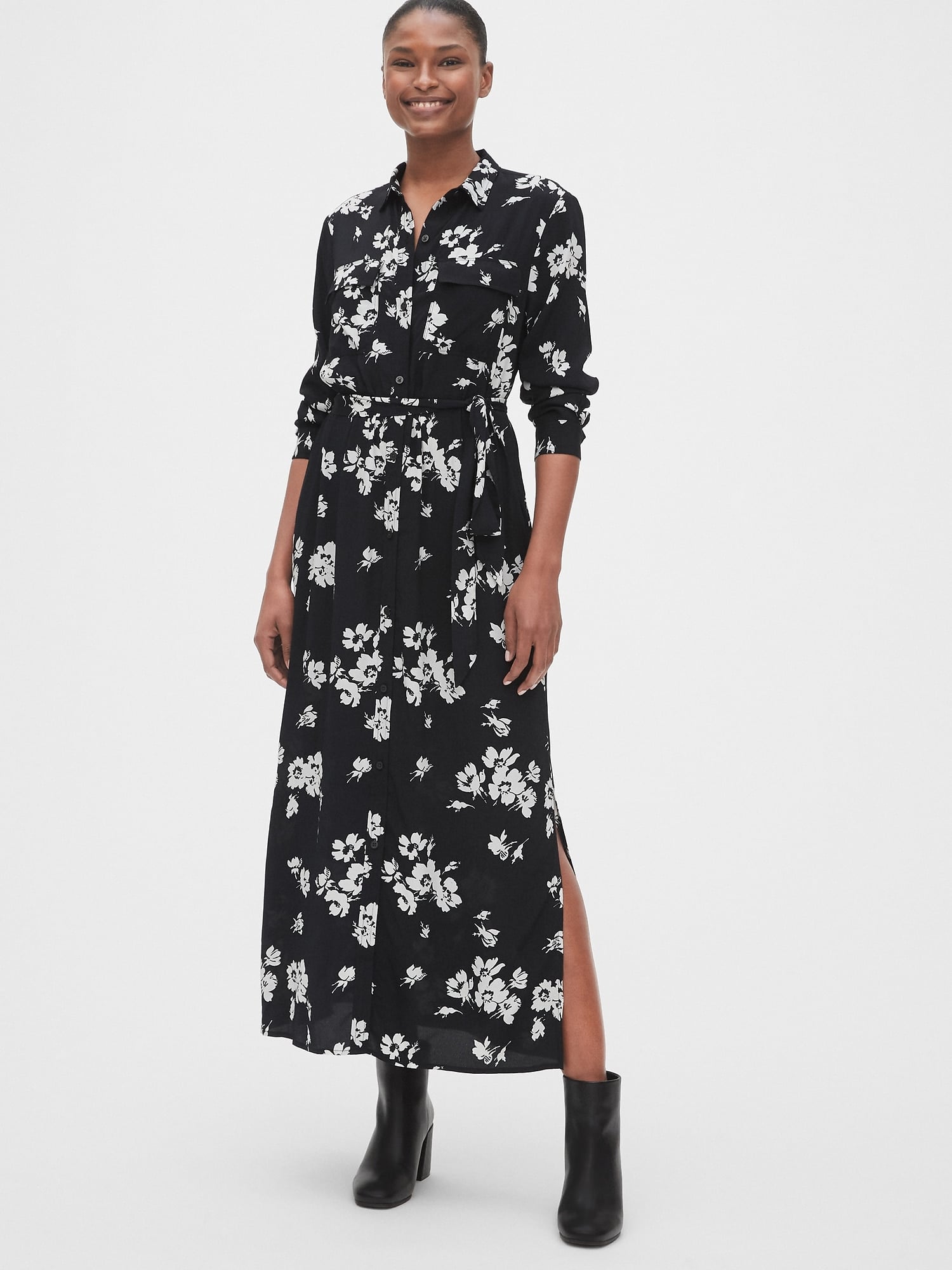 gap maxi shirt dress