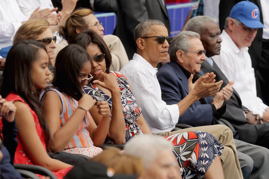 Obama Family at a Baseball Game in Cuba March 2016