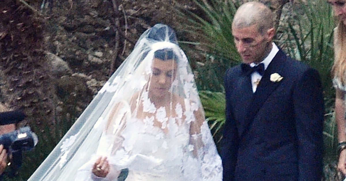 Kourtney Kardashian Wears a Corset Minidress For Her Third Wedding to Travis Barker