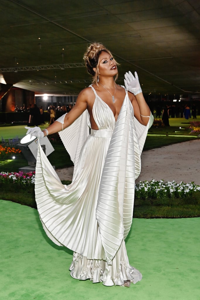 Laverne Cox Wears Silver Pleated Gown to Academy Museum Gala