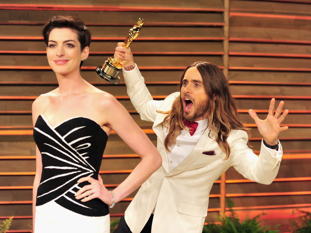 Jared Leto Photobombing Anne Hathaway After the Oscars
