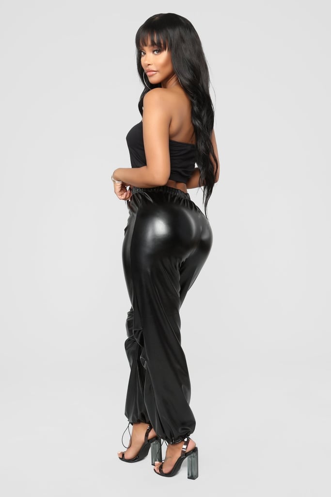 Fashion Nova Fly Like Ky Vegan Leather Joggers