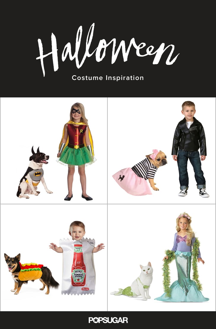 family costumes with baby and dog