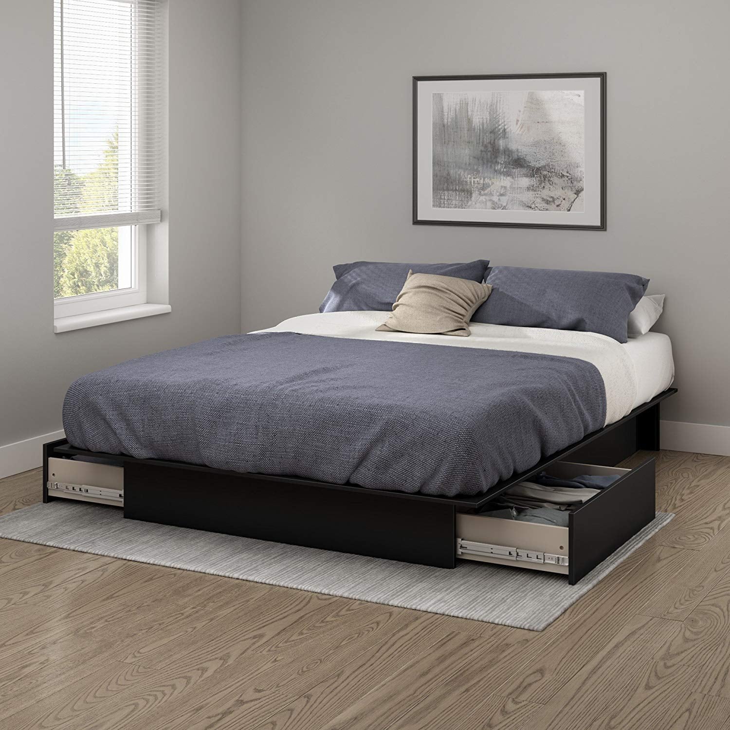 South shore step one ottoman queen storage bed sale