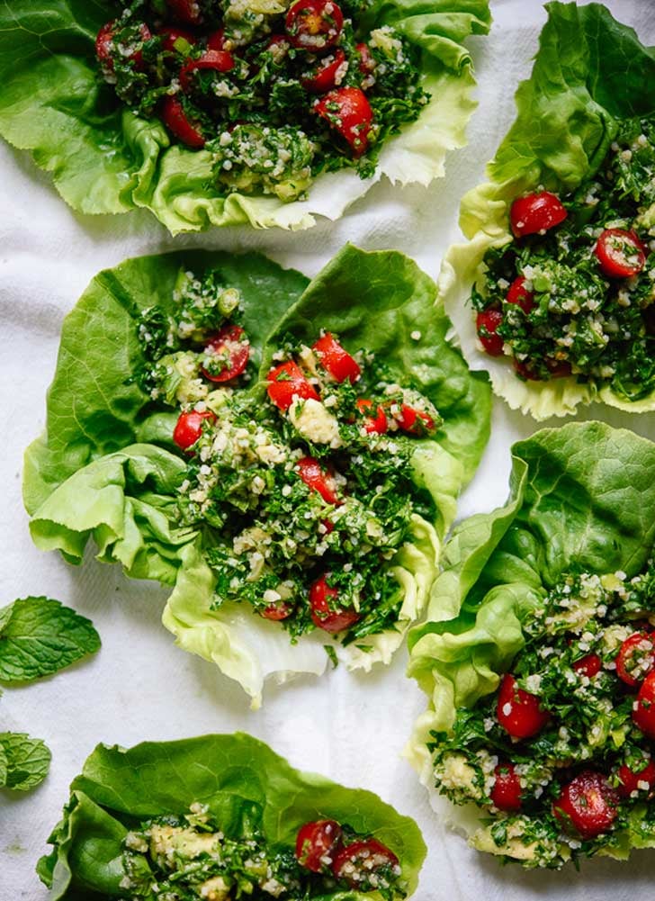 Avocado Tabbouleh Lettuce Wraps