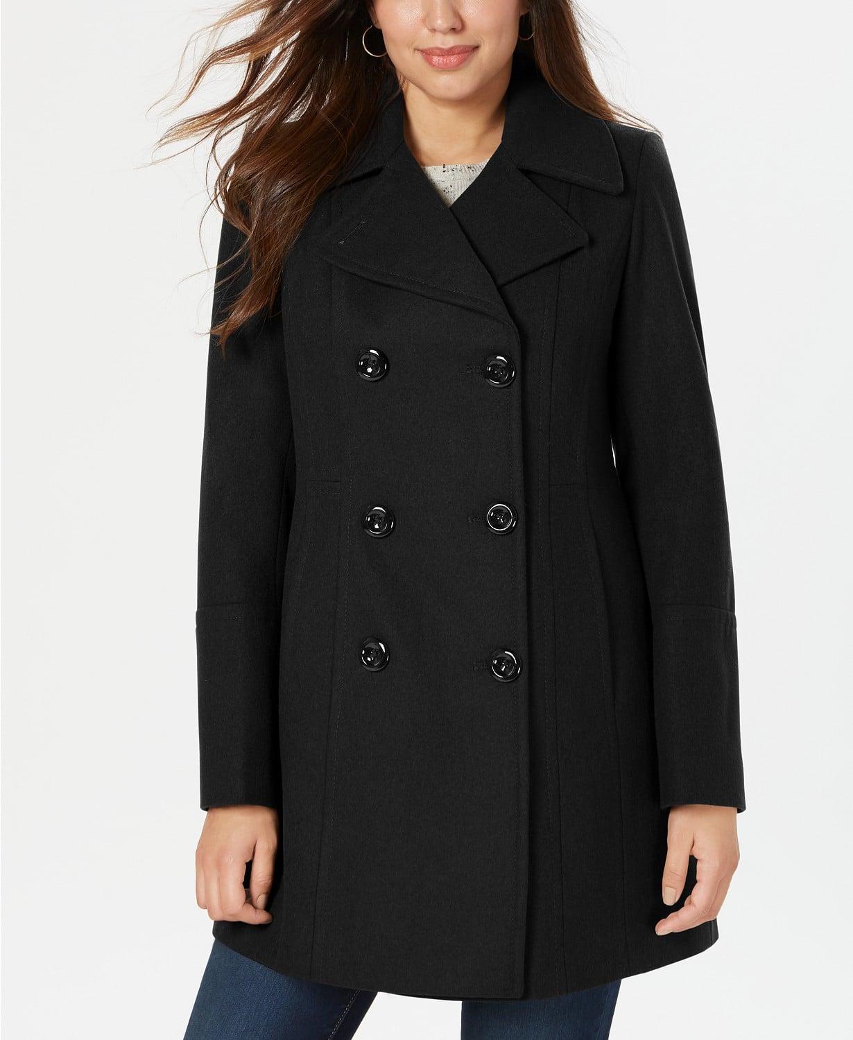 anne klein women's double breasted peacoat