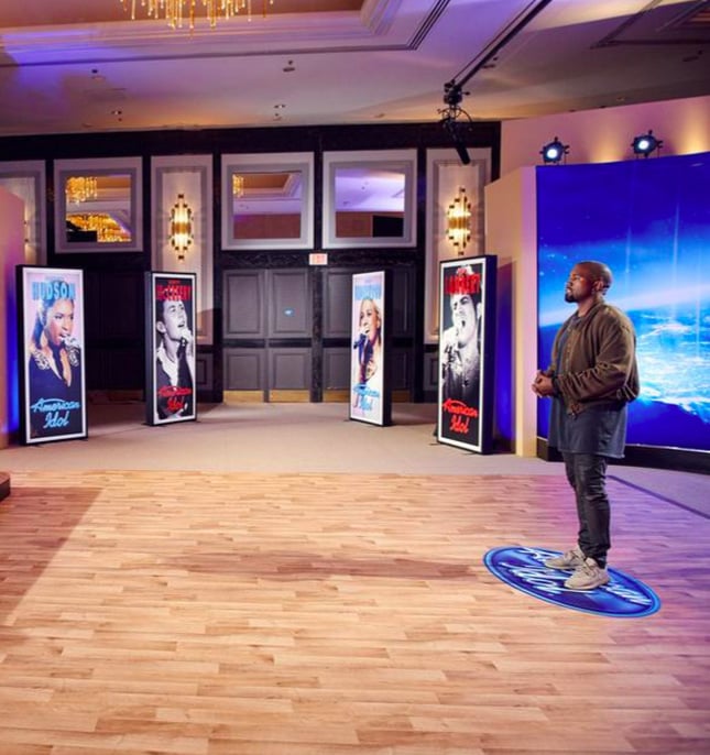 Kanye West showed up for American Idol auditions in San Francisco.