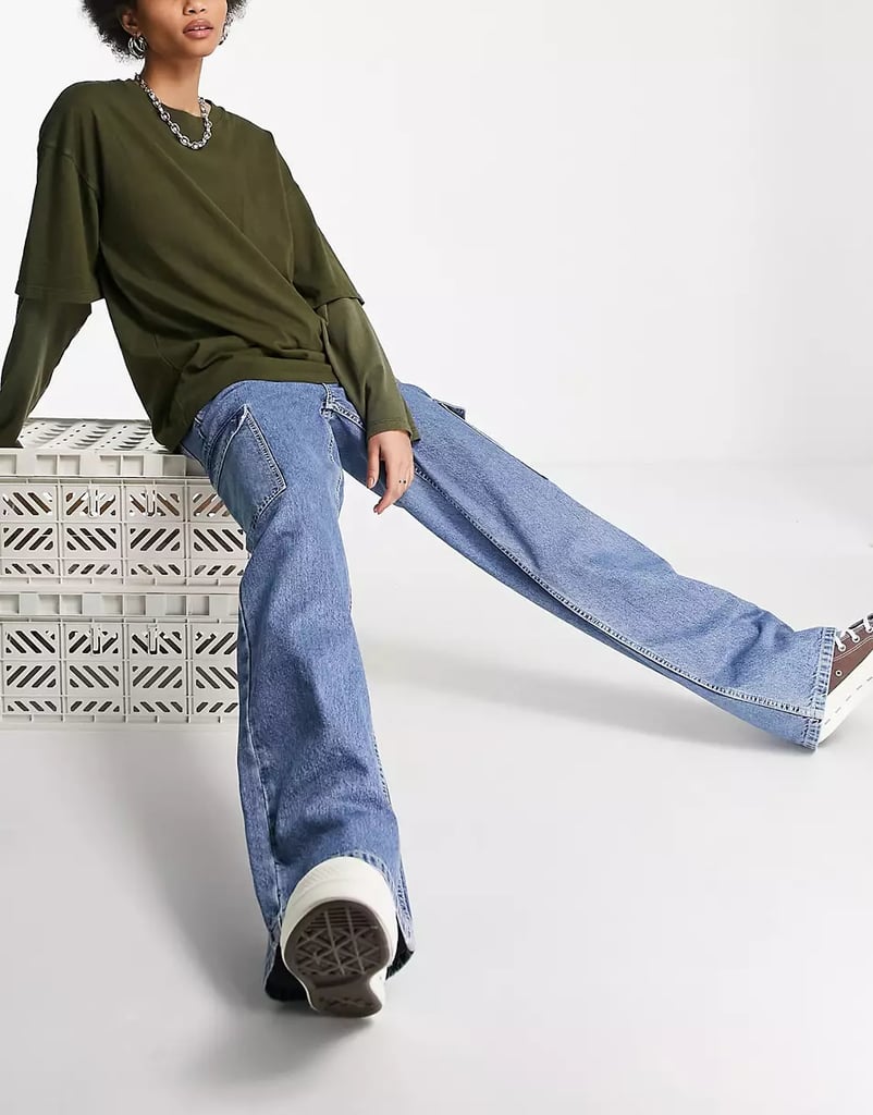 货物低上升:ASOS高低矮货物牛仔裤