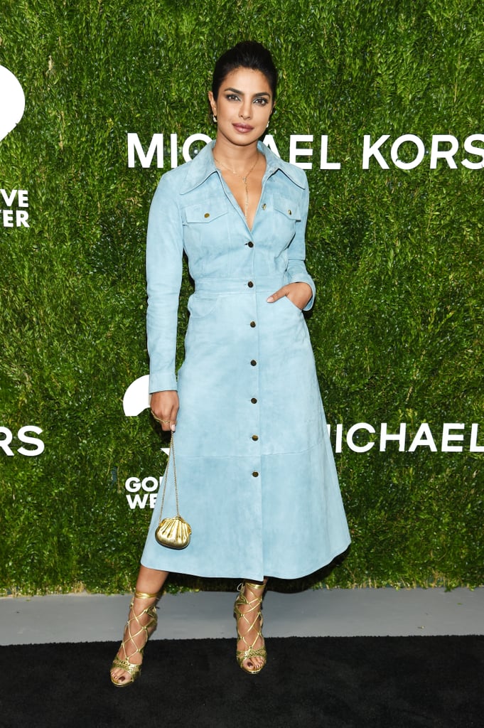 Priyanka Chopra's Suede Michael Kors Dress October 2018